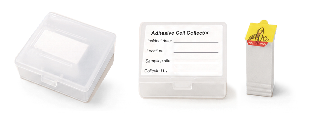 15 × 15 mm large collector, storage case and sample-record side