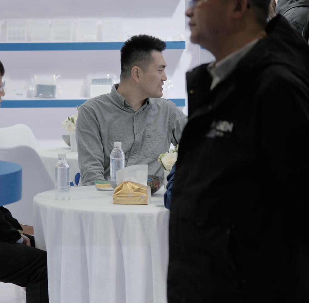 Face-to-face conversation at the event